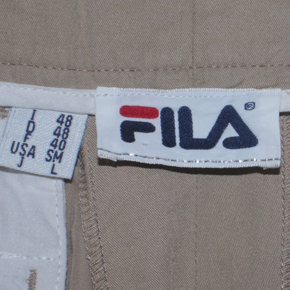 Fila Women Beige Pleated Chino Trousers Size 16 L