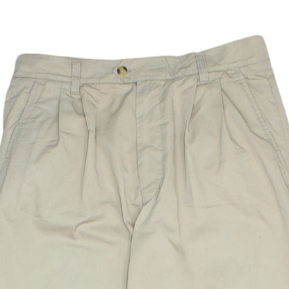 Fila Women Beige Pleated Chino Trousers Size 16 L