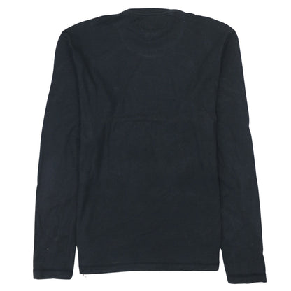 Tommy Jeans Men's Black Long Sleeve Crew Neck Cotton T-Shirt L