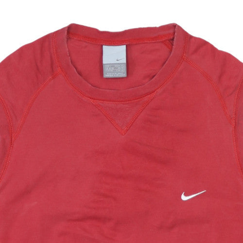 Nike Men Red Sleeveless Tank Top S Regular Fit Activewear
