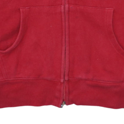 Tommy Hilfiger Womens Red Full Zip Hoodie L Embroidered Logo Casual