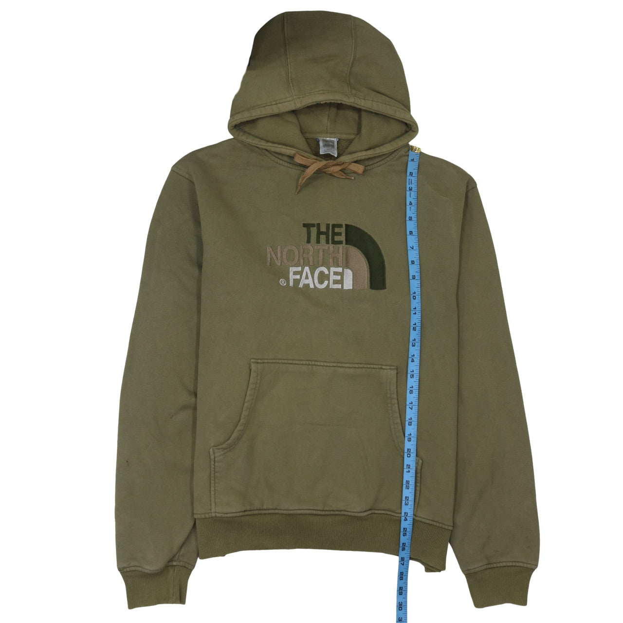 The North Face Men's Green Pullover Hoodie XL Cotton Embroidered Logo