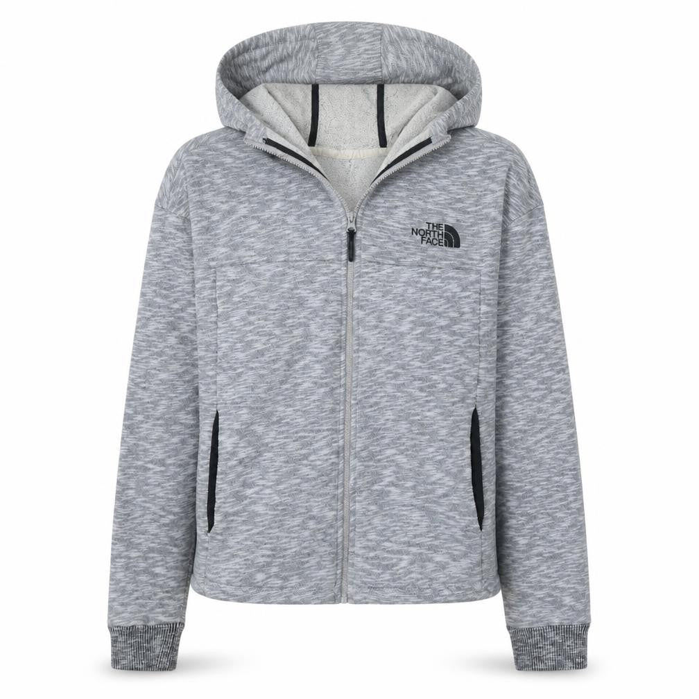The North Face Womens Grey Full Zip Hoodie Medium 100% Cotton