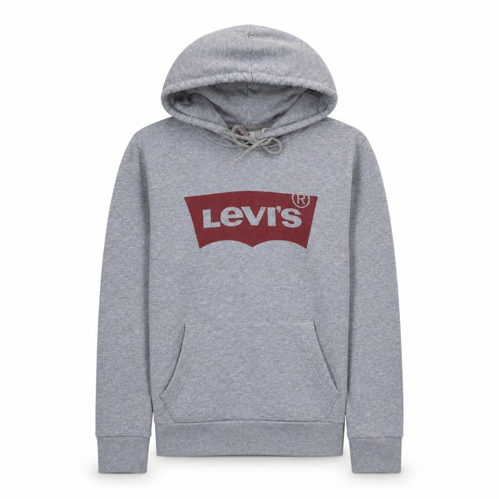 Levi's Men's Grey Pullover Hoodie Small Regular Fit Logo Sweatshirt