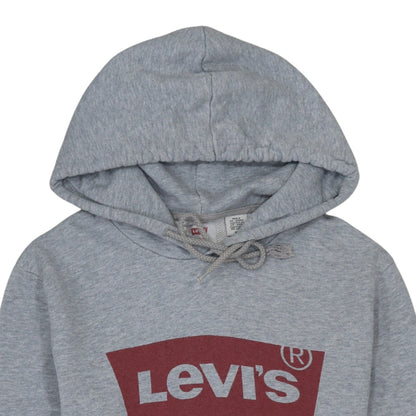 Levi's Men's Grey Pullover Hoodie Small Regular Fit Logo Sweatshirt