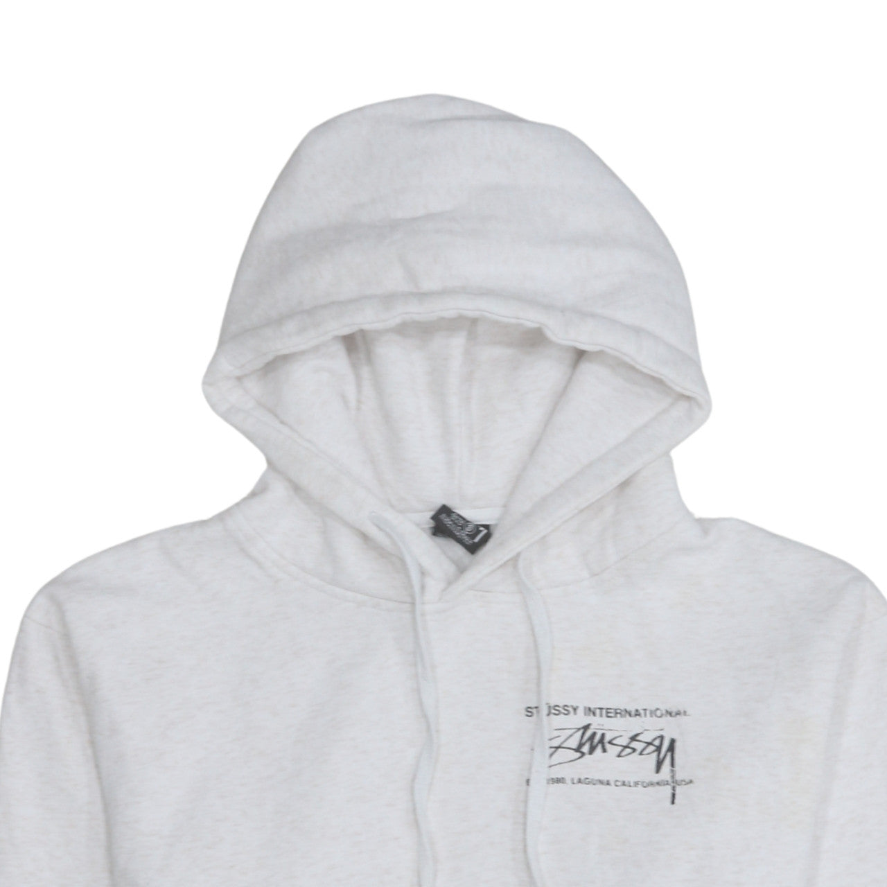 Stussy Women's White Pullover Hoodie Size S Cotton Blend Logo Sweatshirt