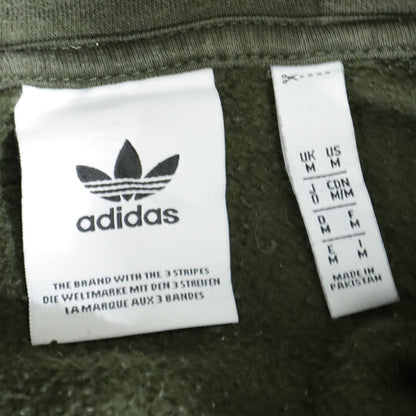 adidas Men's Green Full Zip Hoodie Size M with Logo and Stripes
