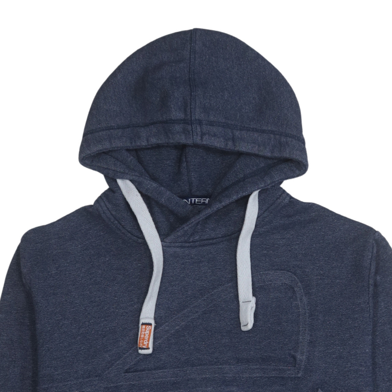 Superdry Men's Blue Pullover Hoodie Size S Regular Fit Logo Fleece