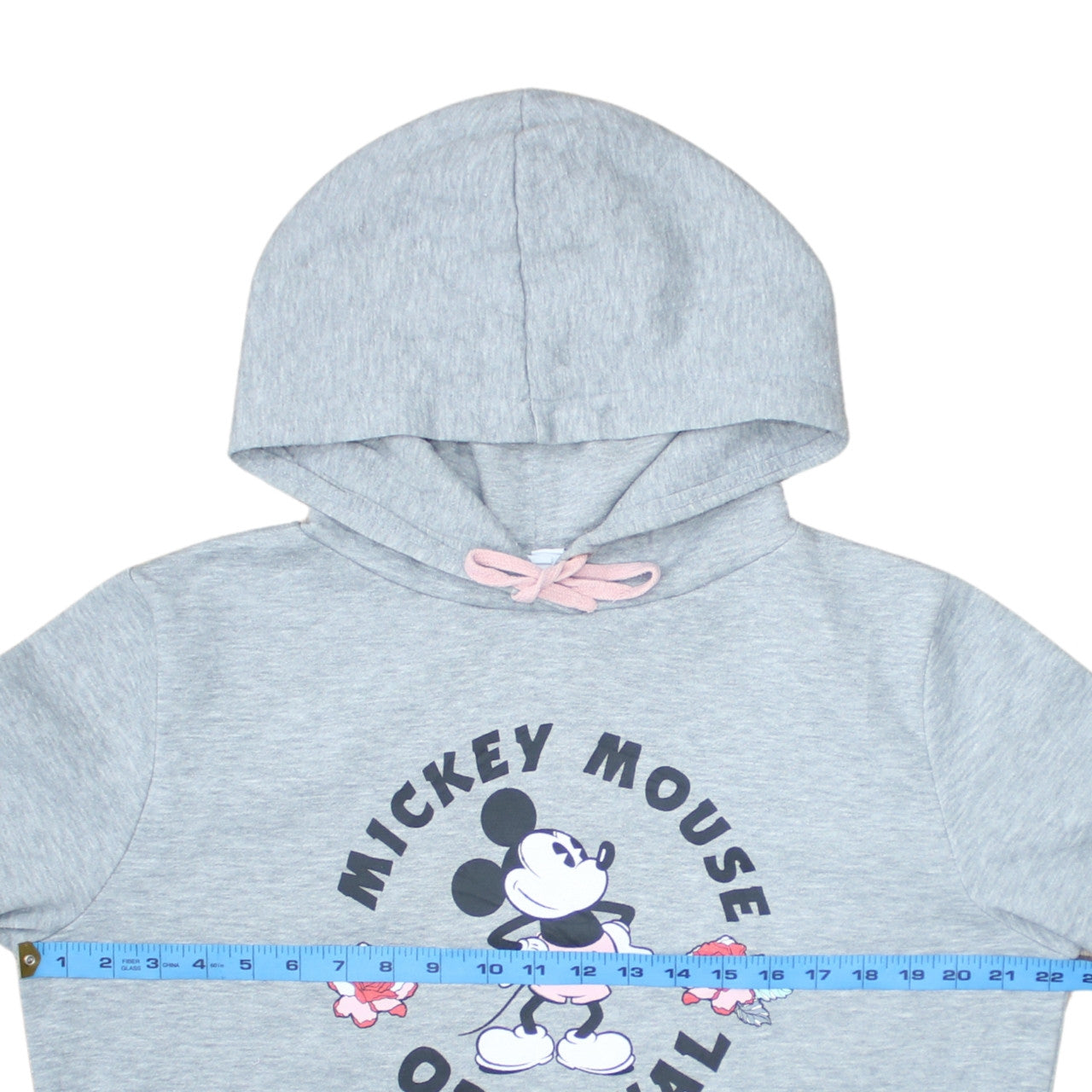 Disney Women Grey Mickey Mouse Hoodie Size 14 Pullover Hooded Sweatshirt