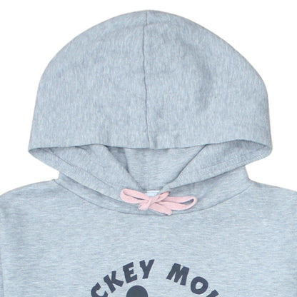 Disney Women Grey Mickey Mouse Hoodie Size 14 Pullover Hooded Sweatshirt