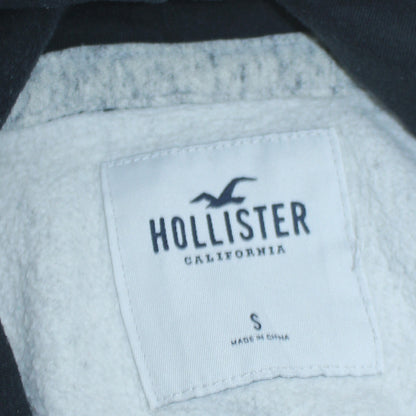 Hollister Men's Grey Pullover Hoodie Small Logo Fleece Sweatshirt