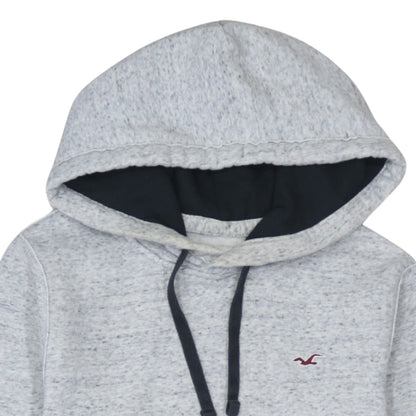 Hollister Men's Grey Pullover Hoodie Small Logo Fleece Sweatshirt