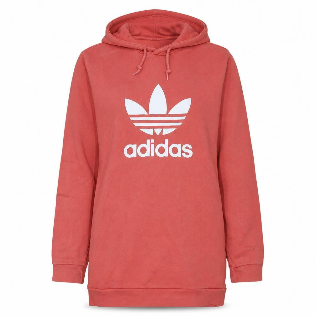 Front view of Adidas Women’s Coral Hoodie Pullover Large Logo Cotton Casual Wear