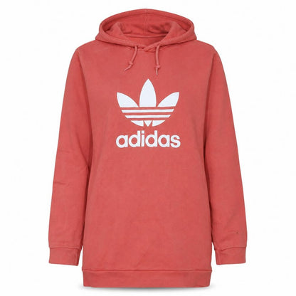 Front view of Adidas Women’s Coral Hoodie Pullover Large Logo Cotton Casual Wear