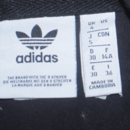 Adidas Women Black Cotton Short Sleeve Crew Neck T-Shirt Size 4