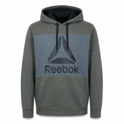 Reebok Men's Grey Pullover Hoodie S Logo Sports Fleece