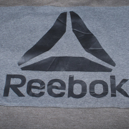 Reebok Men's Grey Pullover Hoodie S Logo Sports Fleece