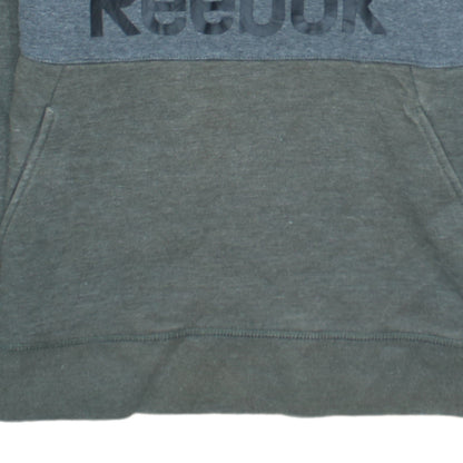Reebok Men's Grey Pullover Hoodie S Logo Sports Fleece