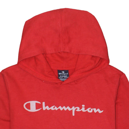 Champion Boys Red Pullover Hoodie 13-14 Years Logo Print