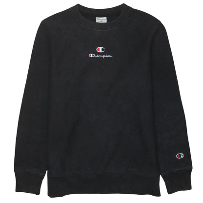 Champion Women Black XS Pullover Sweatshirt Crew Neck Long Sleeve Casual