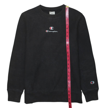 Champion Women Black XS Pullover Sweatshirt Crew Neck Long Sleeve Casual