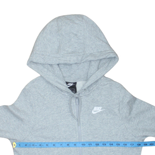 Nike Womens Grey Full Zip Hoodie Small Lightweight Athletic Sweatshirt