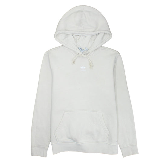 Adidas Women Ivory Hoodie Size 8 Pullover Cotton Casual Hooded Sweatshirt
