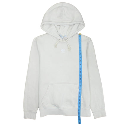 Adidas Women Ivory Hoodie Size 8 Pullover Cotton Casual Hooded Sweatshirt