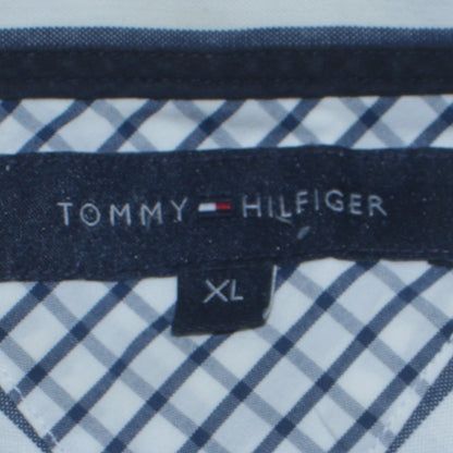 Tommy Hilfiger Men Blue Striped Button-Up Cotton Shirt XL