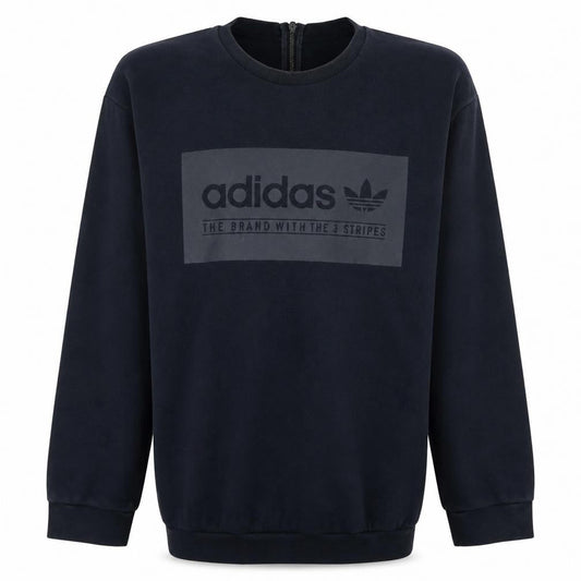 Front view of adidas Men's Black Crew Neck Pullover Sweatshirt M
