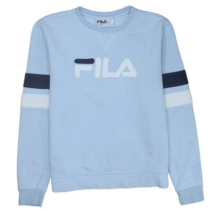 Fila Women's Light Blue Crew Neck Logo Sweatshirt Size L