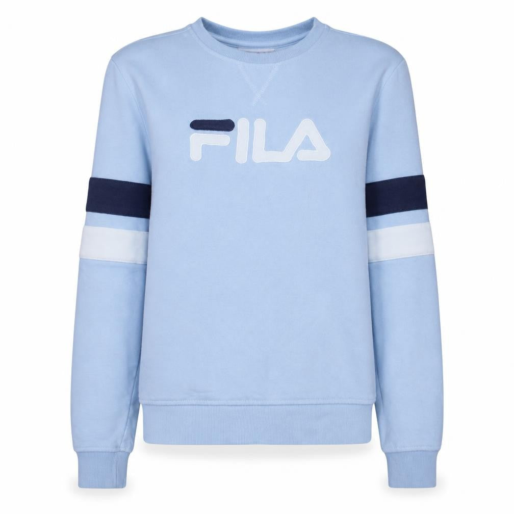 Fila Women's Light Blue Crew Neck Logo Sweatshirt Size L