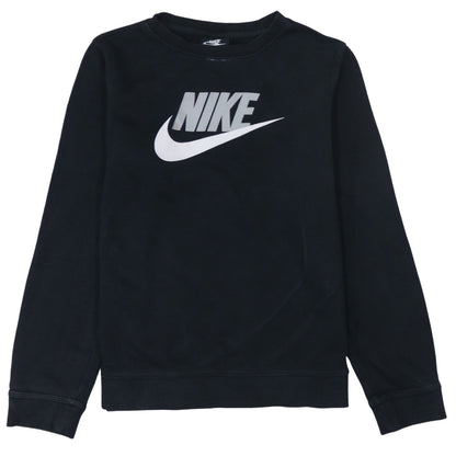 Nike Boys Black XL Crew Neck Pullover Sweatshirt with Logo Print