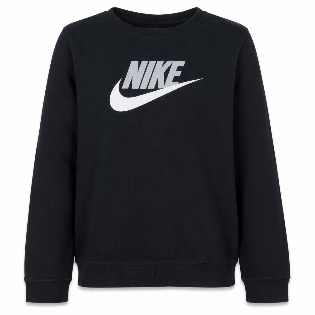 Nike Boys Black XL Crew Neck Pullover Sweatshirt with Logo Print