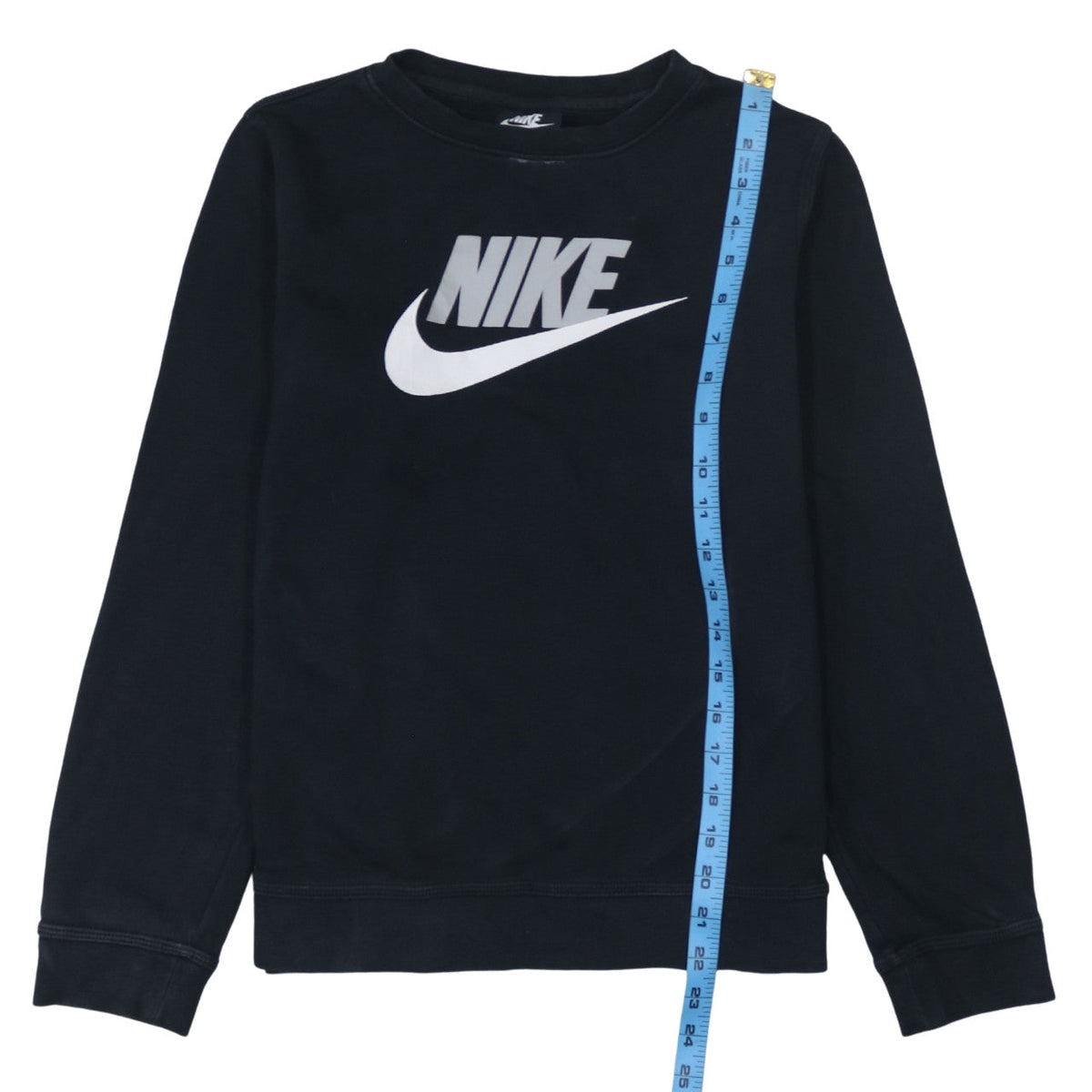 Nike Boys Black XL Crew Neck Pullover Sweatshirt with Logo Print