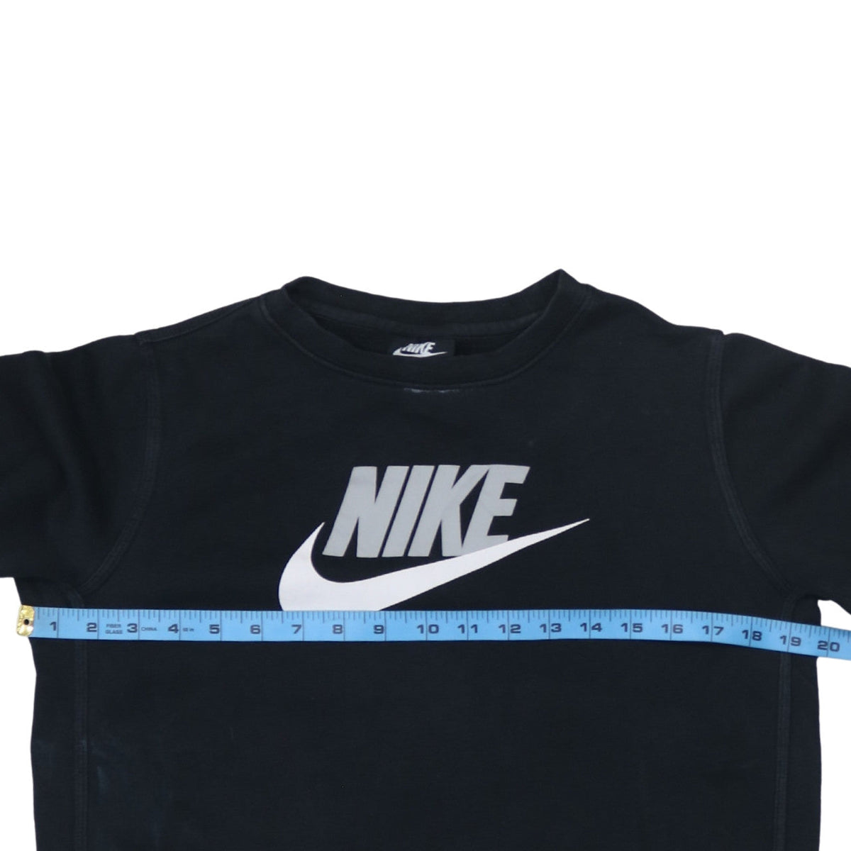 Nike Boys Black XL Crew Neck Pullover Sweatshirt with Logo Print