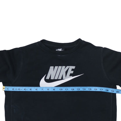 Nike Boys Black XL Crew Neck Pullover Sweatshirt with Logo Print
