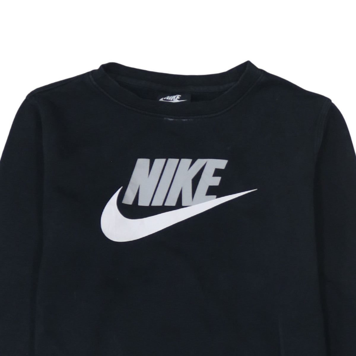 Nike Boys Black XL Crew Neck Pullover Sweatshirt with Logo Print