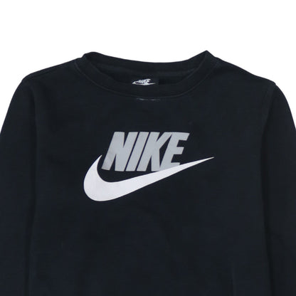 Nike Boys Black XL Crew Neck Pullover Sweatshirt with Logo Print