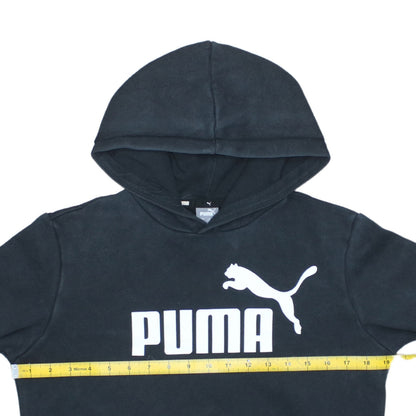 Puma Boys Black Fleece Pullover Hoodie 13-14 Years Regular Fit
