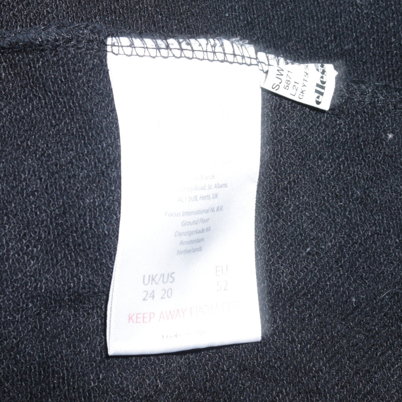 Ellesse Womens Black UK 24 Pullover Hoodie Dress