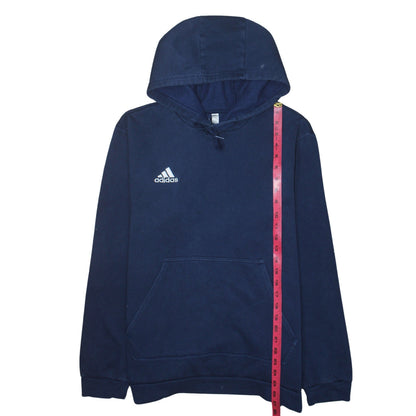 Adidas Men's Blue Pullover Hoodie Size L Sports Fleece Sweatshirt