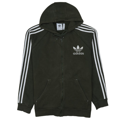Adidas Men's Green Full Zip Hoodie M Sports Fleece Sweatshirt