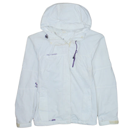 Helly Hansen Women's White Waterproof Hooded Rain Jacket Size S