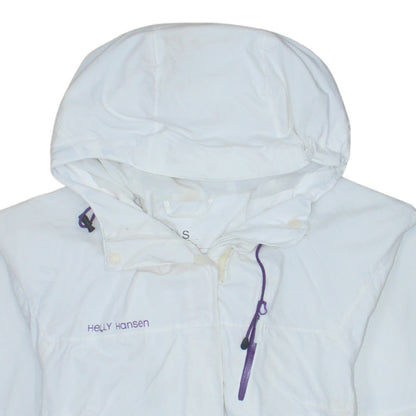 Helly Hansen Women's White Waterproof Hooded Rain Jacket Size S