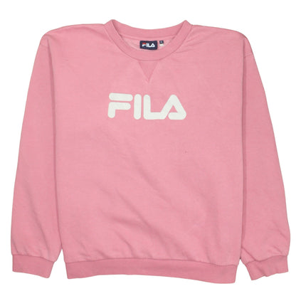 FILA Women’s Pink Logo Pullover Sweatshirt XL Regular Fit