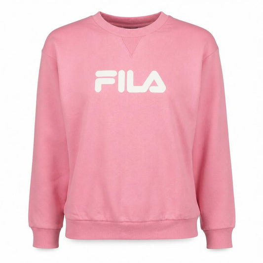 Front view of Fila Women’s Pink Logo Pullover Sweatshirt XL Regular Fit