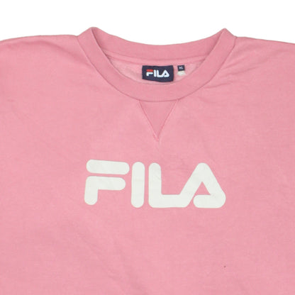 FILA Women’s Pink Logo Pullover Sweatshirt XL Regular Fit