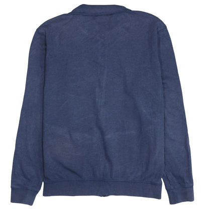BOSS Men's Blue Cotton Track Jacket M Full Zip Casual Style