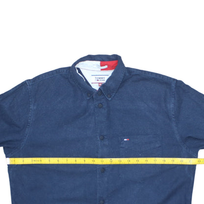 Tommy Jeans Men's Blue Button-Up Long Sleeve Denim Shirt M